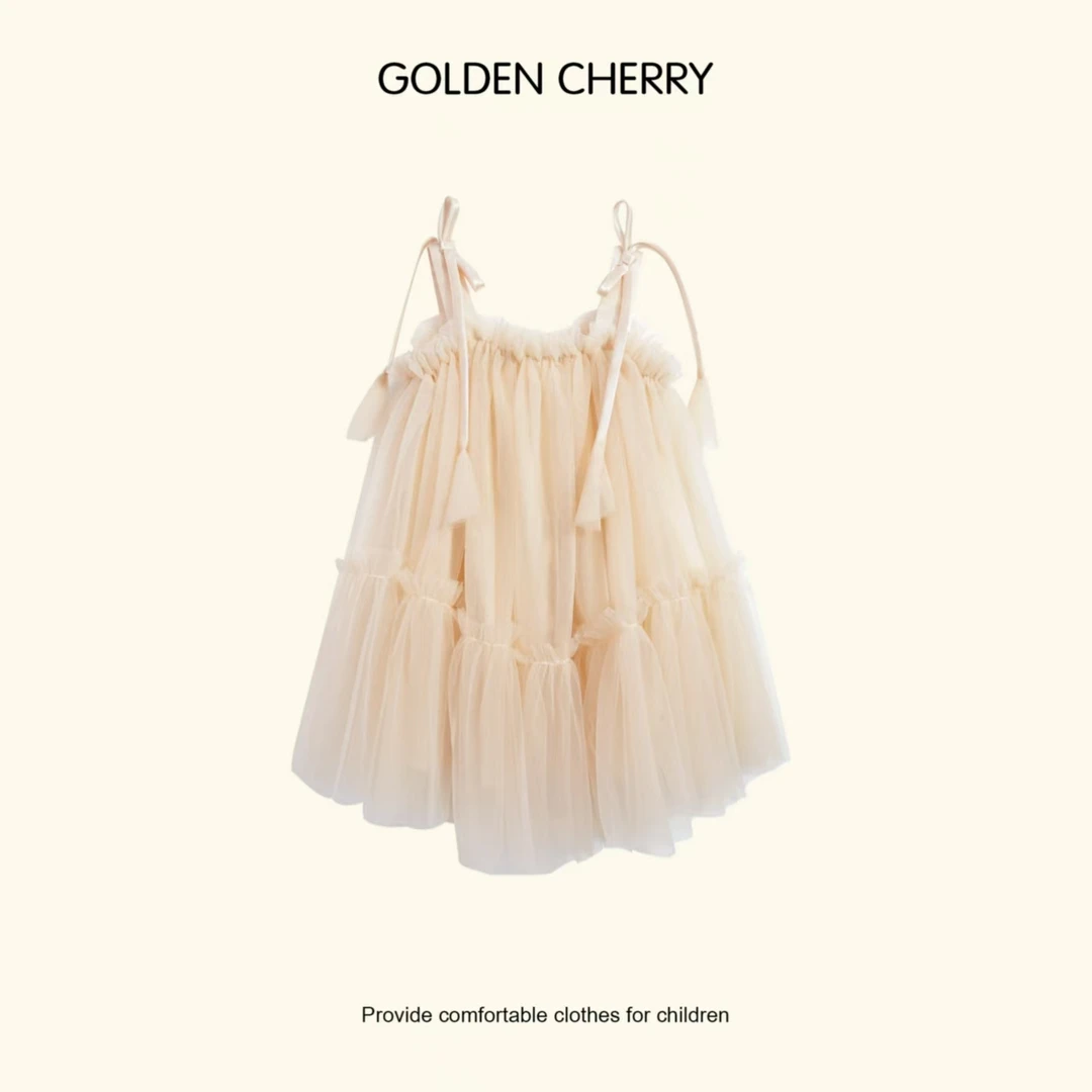 【Golden cherry】小童纱纱系绳吊带裙35808