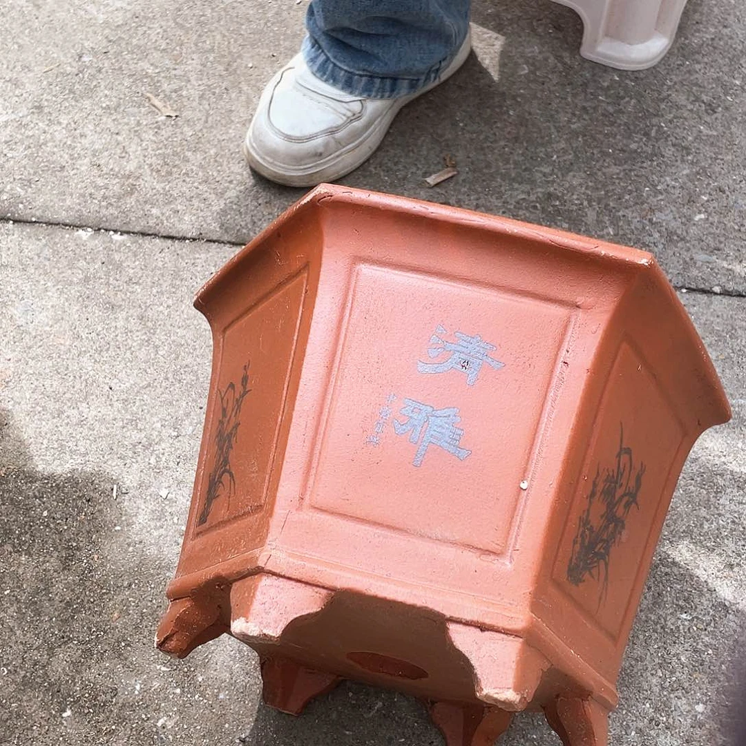 25红清雅六方花盆紫砂花盆紫砂