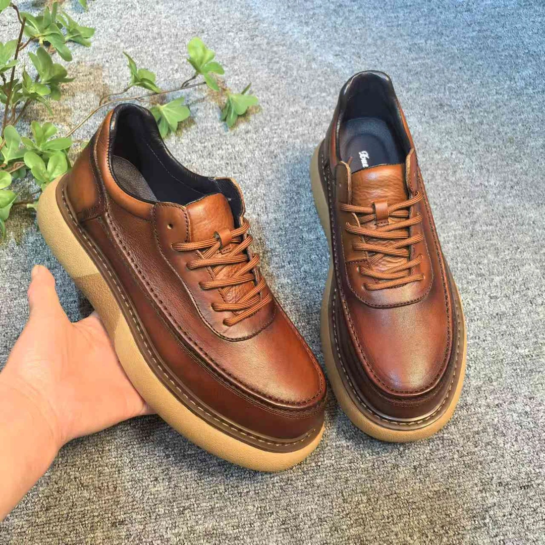 2024新款休闲时尚潮流百搭男士牛皮马丁靴休闲男款复古厚底7003