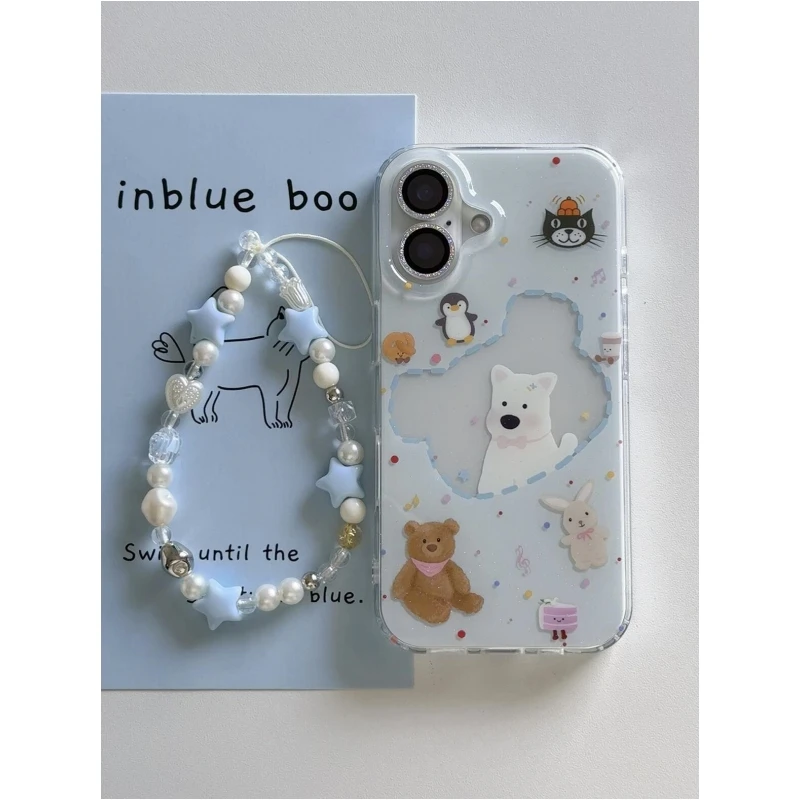 奥菲顿波点镂空西高地适用iPhone16大孔手机壳华为vivo小米oppo套