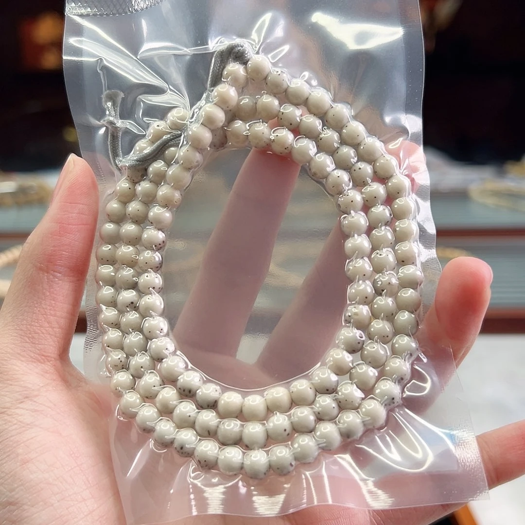 手串星月菩提Fqh6*6糯冰料 半壁留白 颗粒星