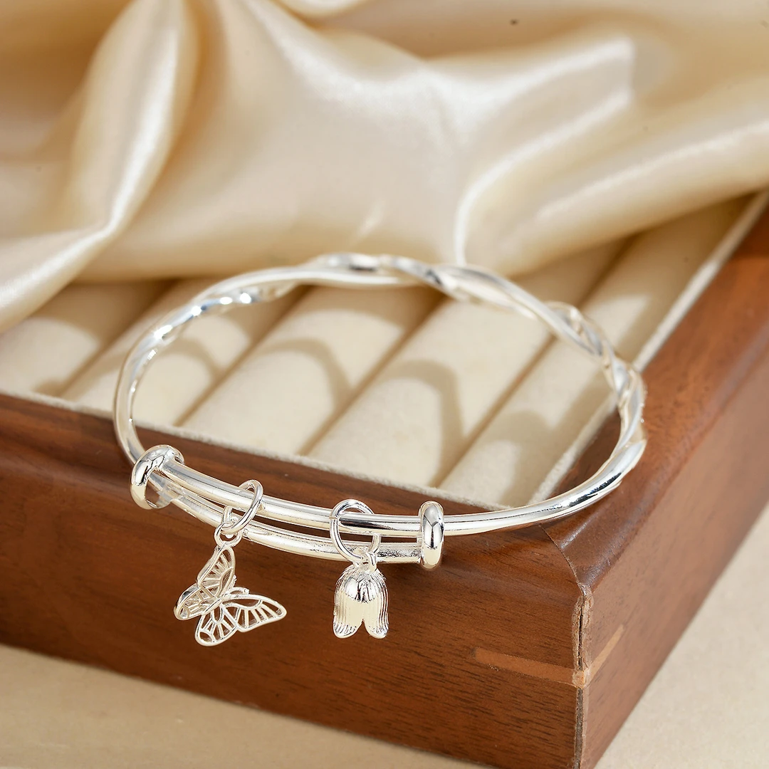 合金手镯 莫比乌斯蝴蝶手镯女款新中式小众设计感推拉可调节