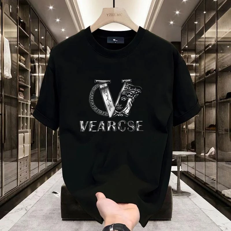 2025年夏季新款男韩版休闲百搭帅气上衣圆领短袖T恤潮流宽松半袖