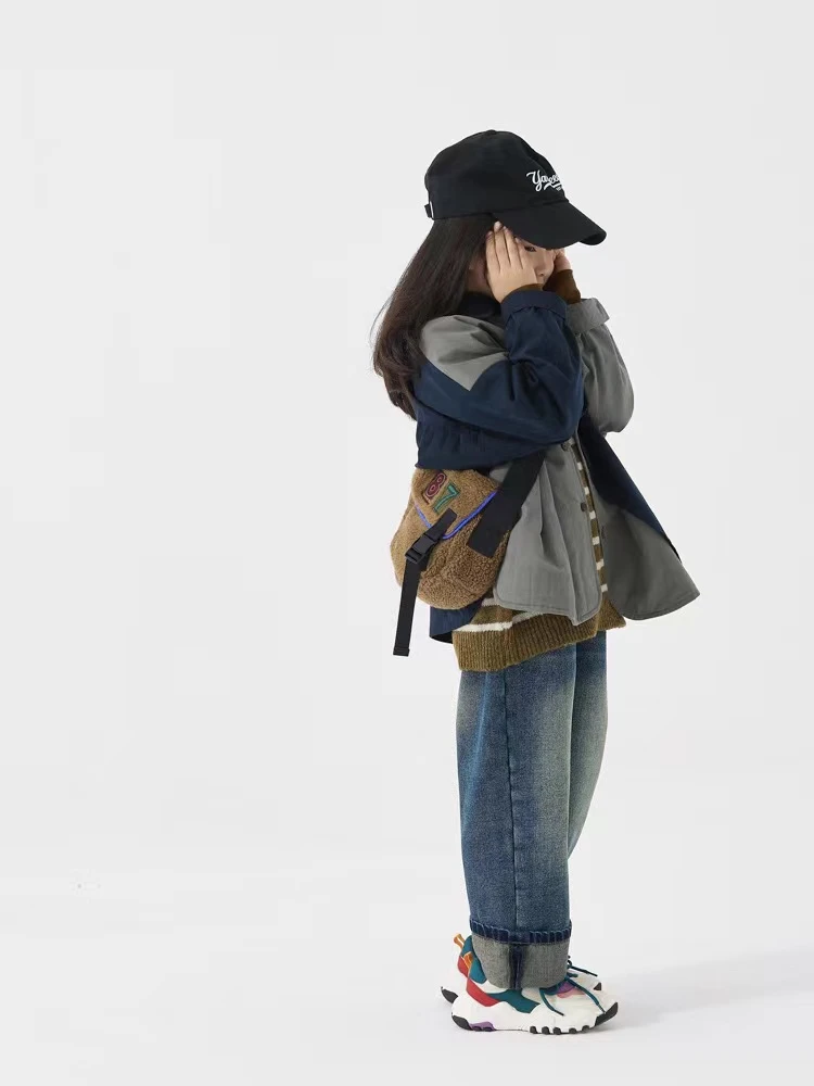 3-603-秋冬季休闲保暖围巾款羽绒服男J