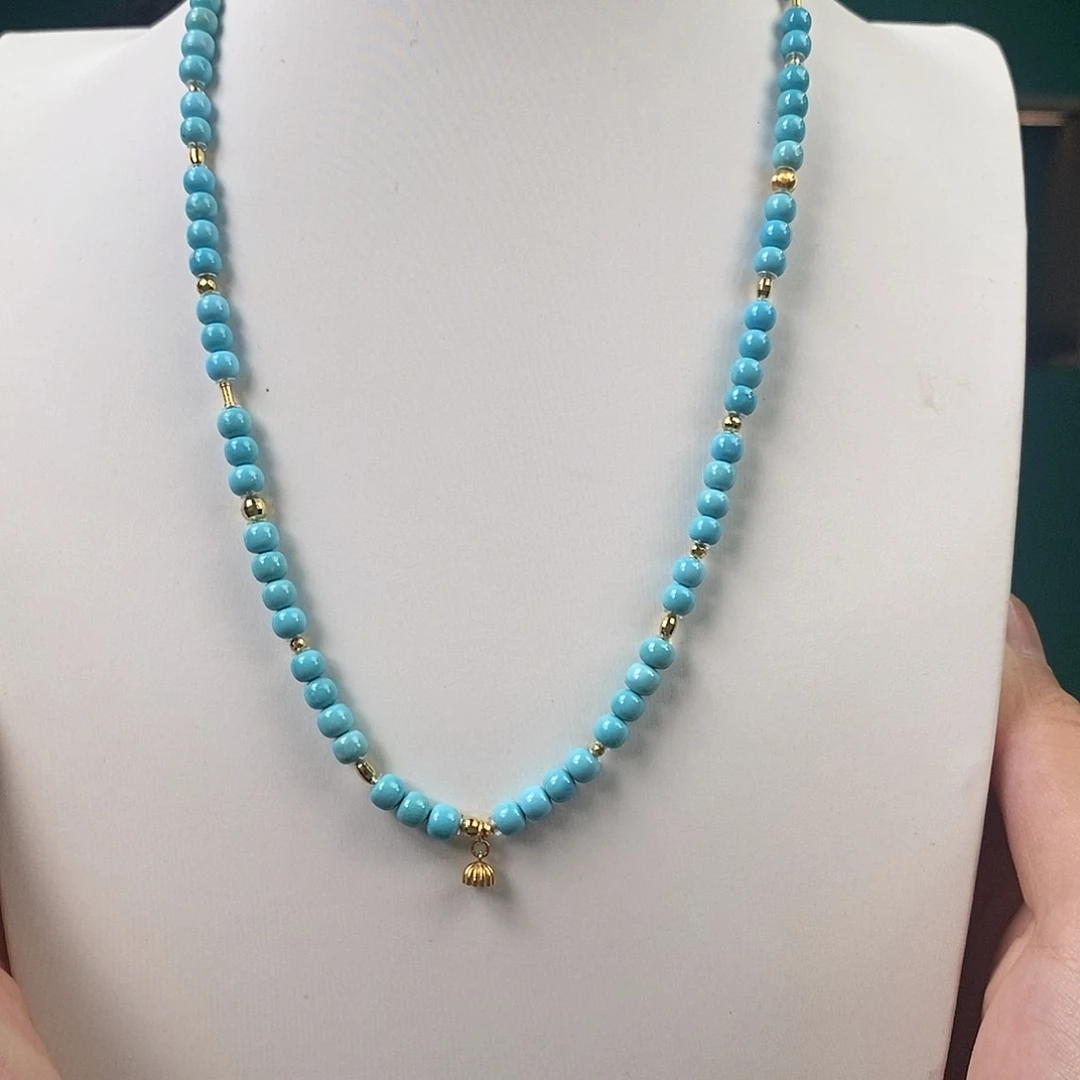 绿松石18K金镶嵌珠宝奇石