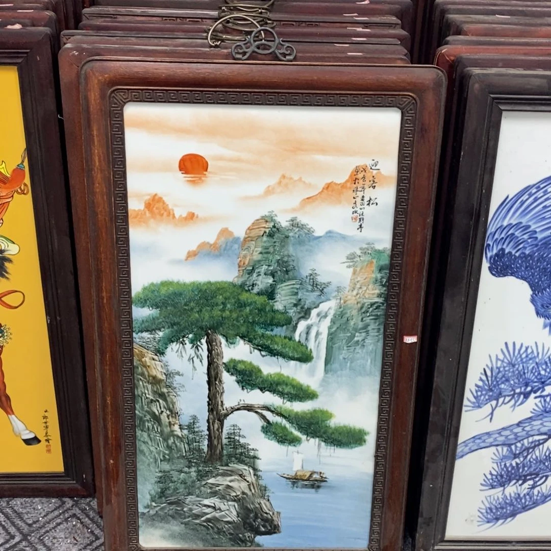 瓷片90*52*1景德镇瓷板画柴窑烧制