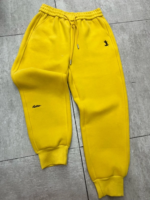 98806刺绣米奇图案束脚加厚不加绒卫裤