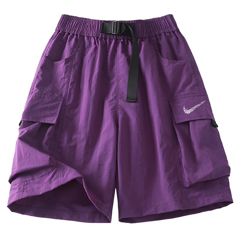 情侣款夏季透气厚款薄款港风中裤短裤洋气宽松五分裤外穿B1N