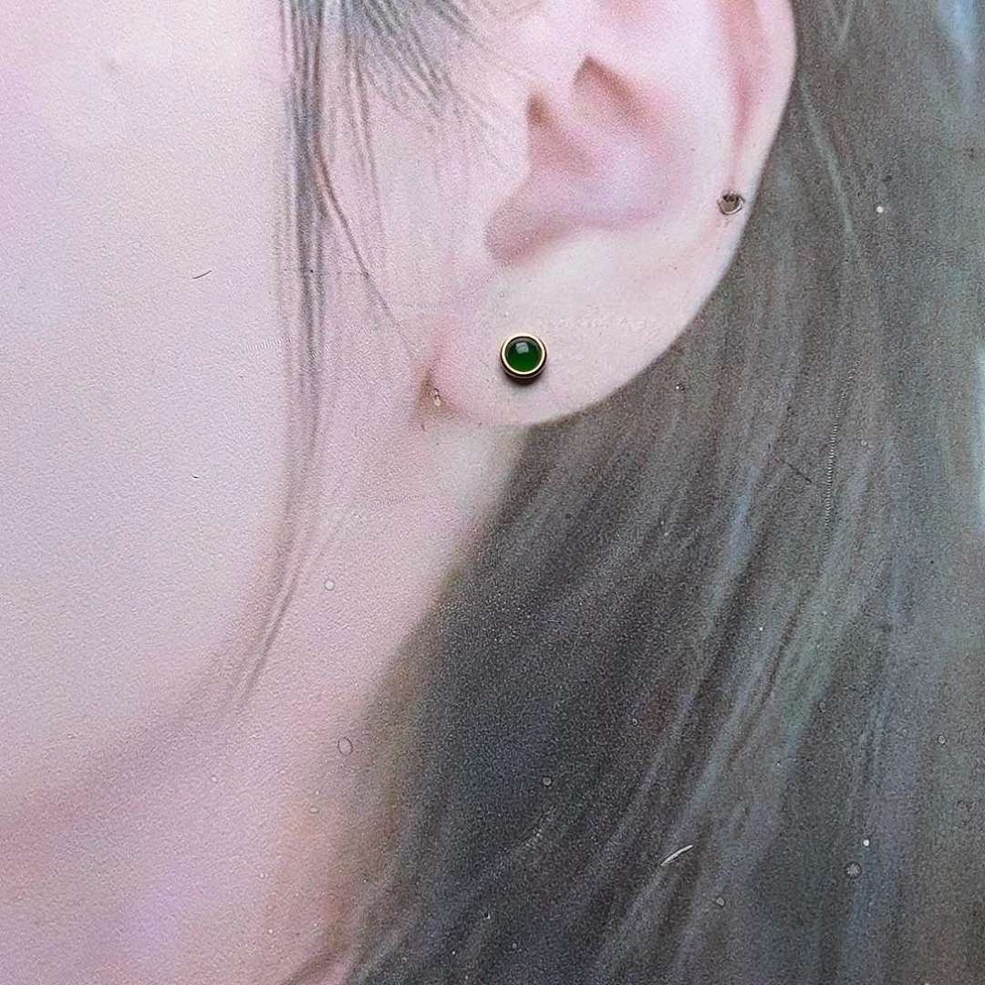 银S925镶嵌和田玉耳饰