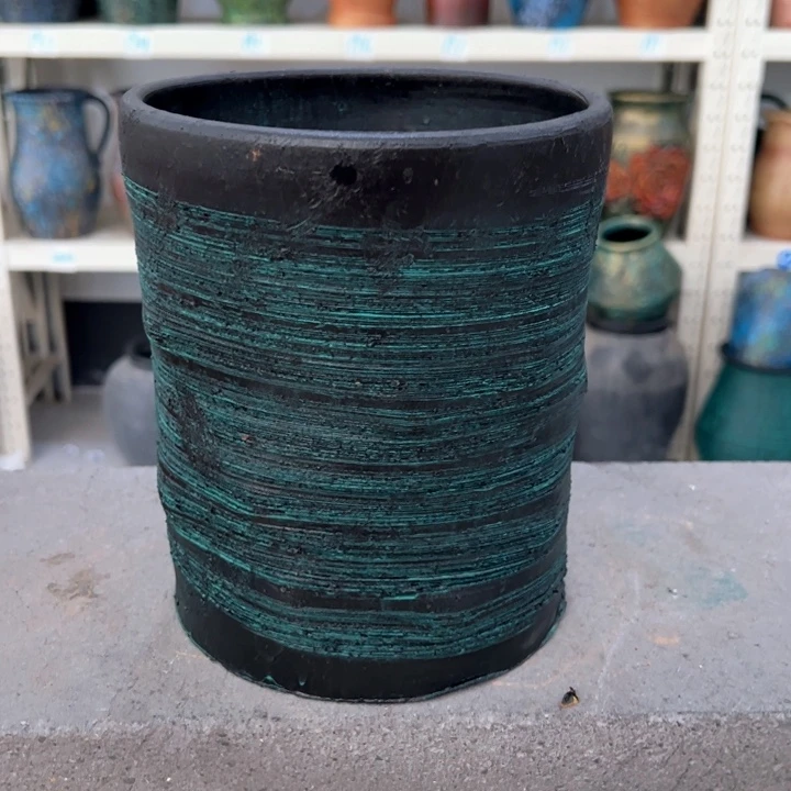 12.8-1直筒绿微瑕土陶