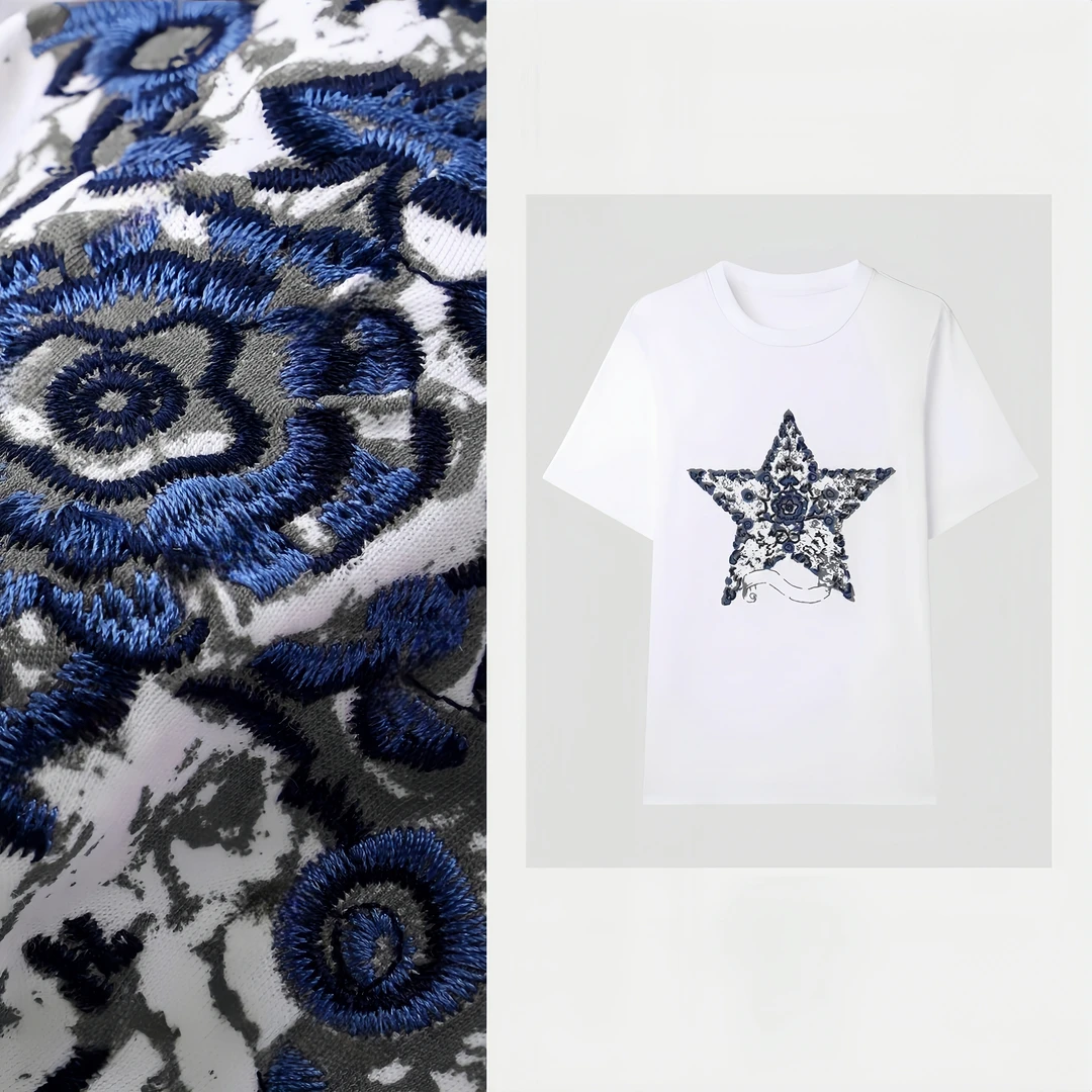 TITANIA INGLIS  春夏透气女款宽松T恤半袖高奢重工经典圆领1604