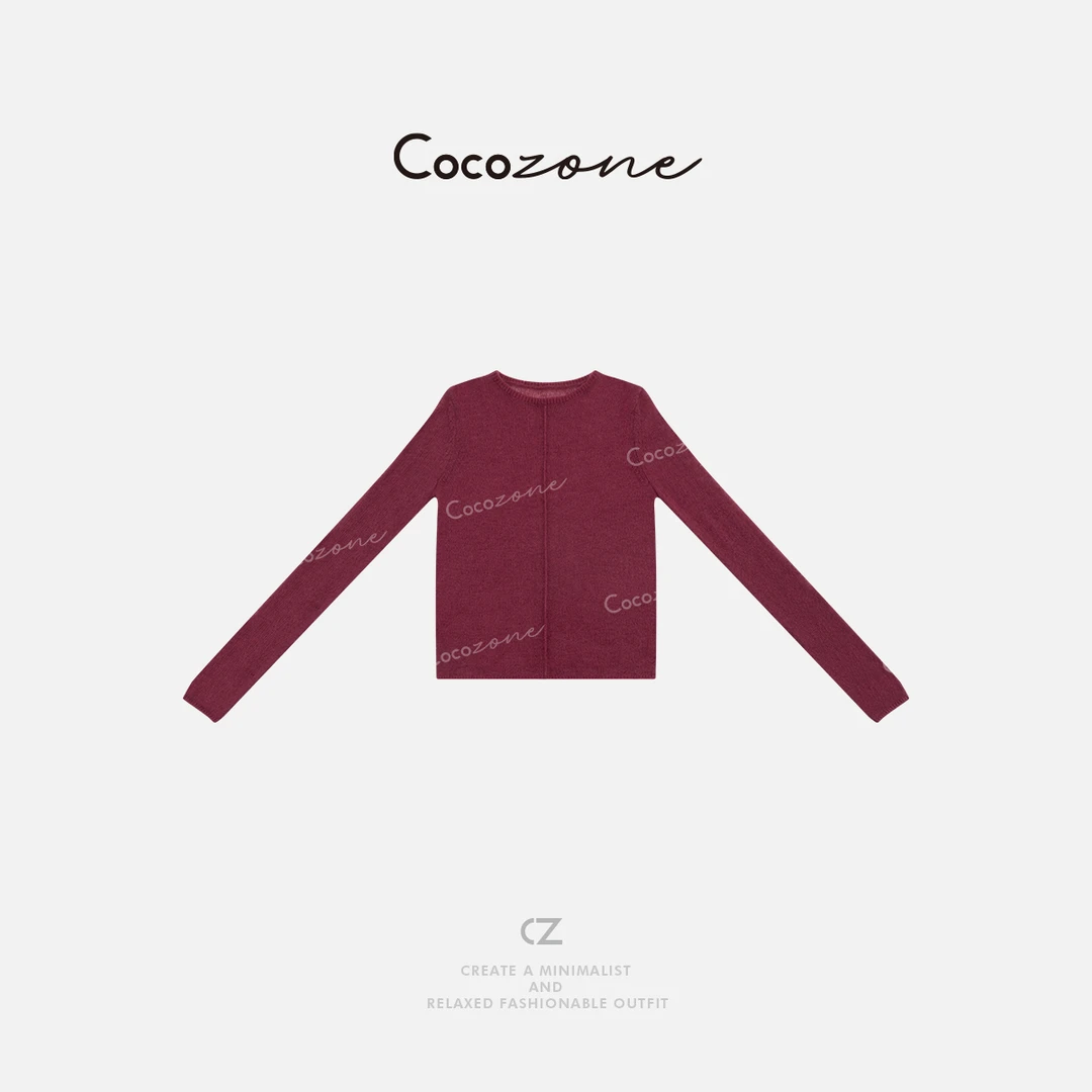 COCO ZONE 刘一一“百利甜”新款纯色套头圆领针织衫ACD1A0092