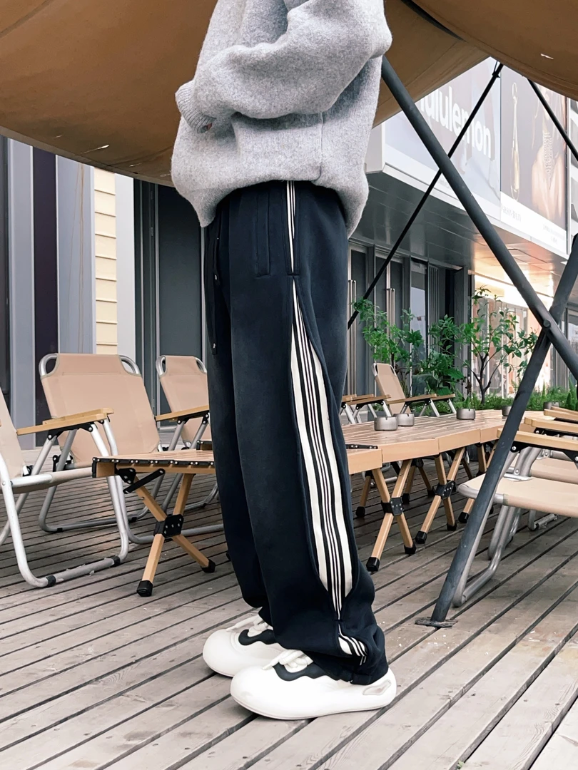 粗野百搭直筒潮ins春秋潮流直筒裤卫裤高街长裤裤子宽松休闲裤