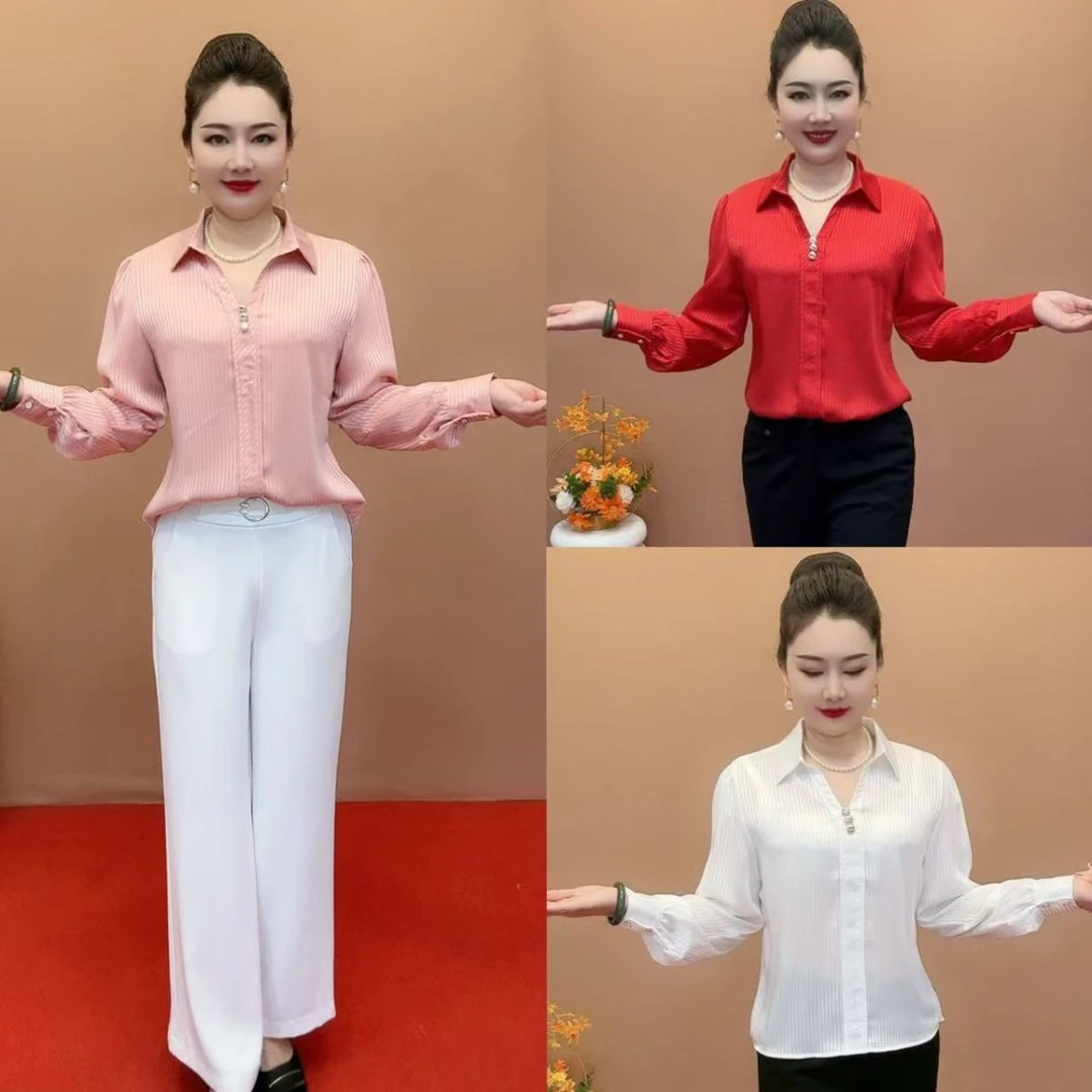 2025夏季新款约会衬衫简约通勤百搭纯色系小衫