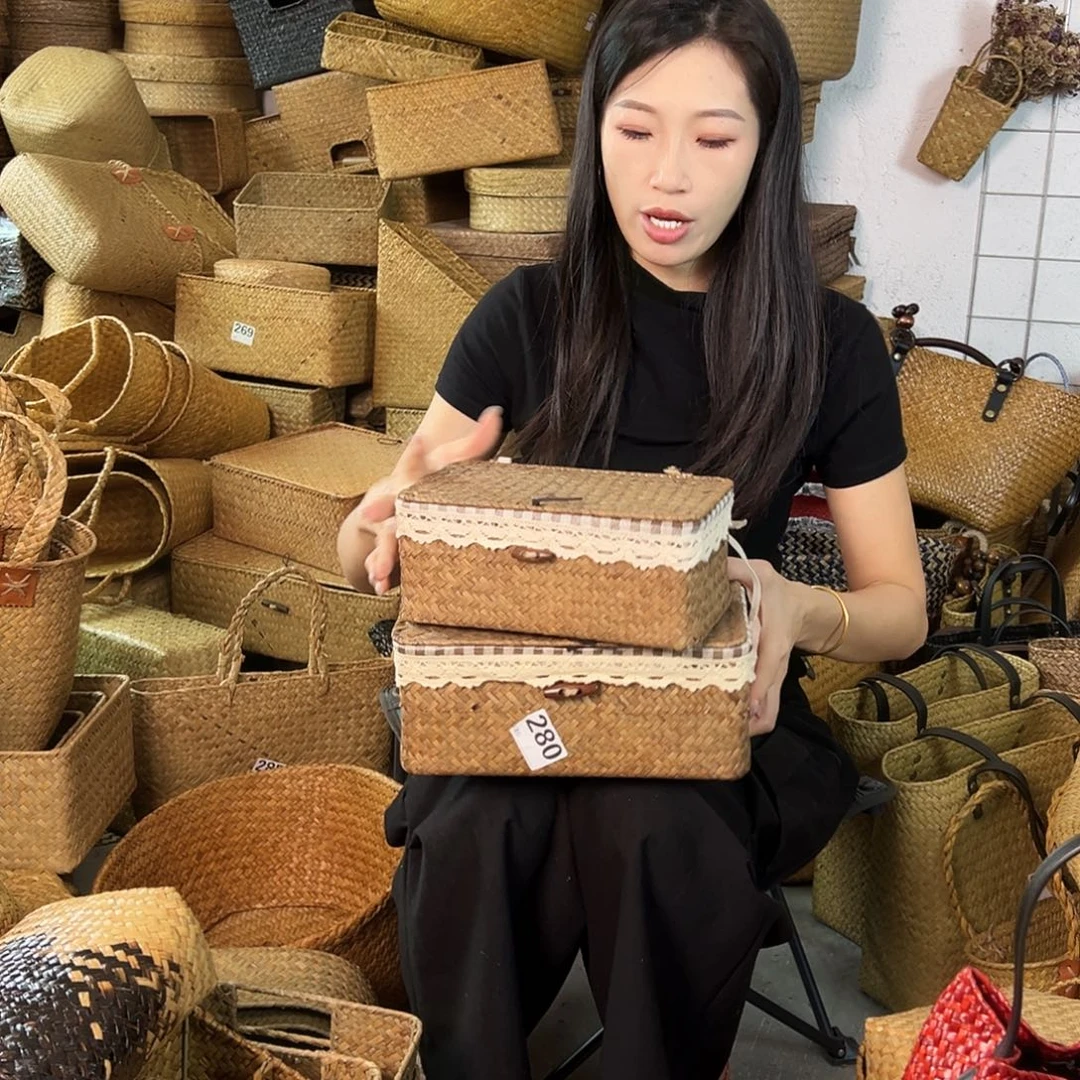 编织带草编包/草编收纳盒微瑕疵