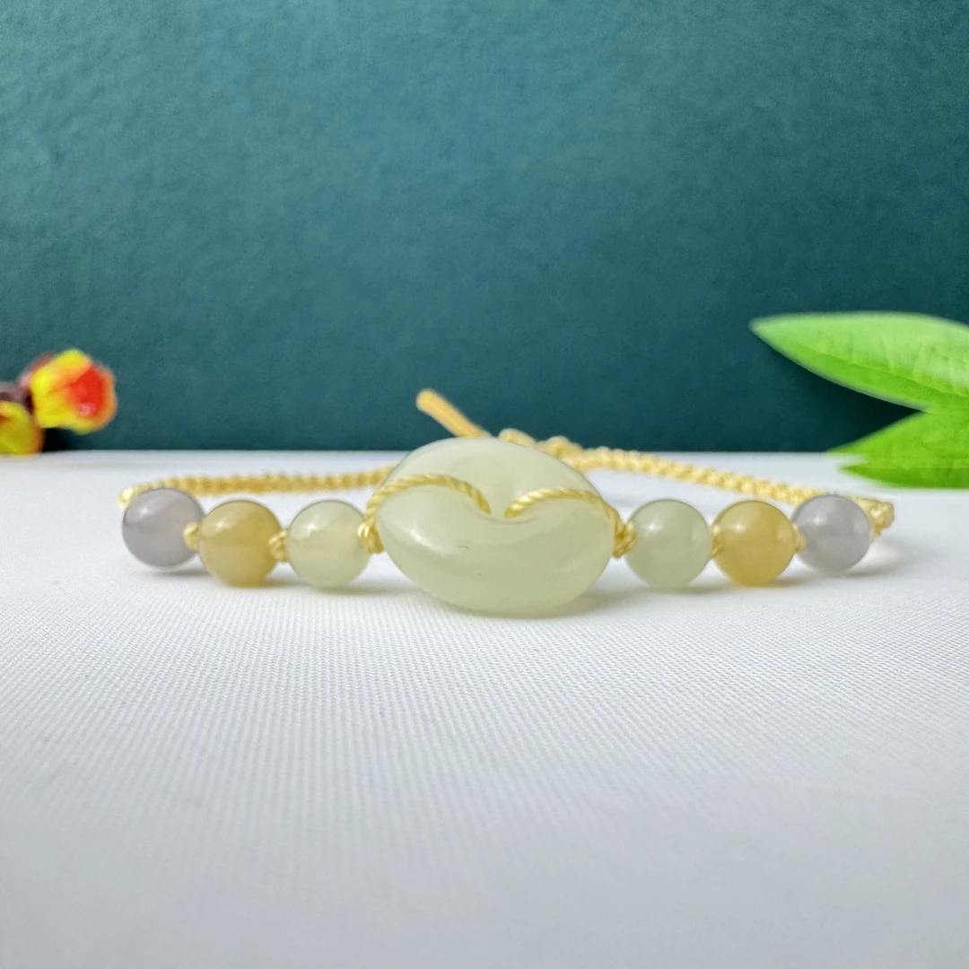 和田玉平安扣手链女士休闲款精致百搭温柔小香风