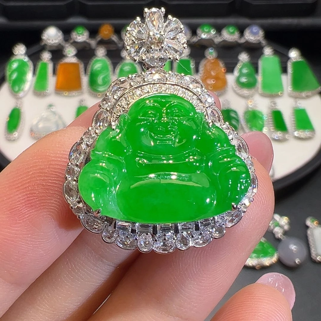 翡翠18K金镶嵌颈饰收到货48小时鉴赏期