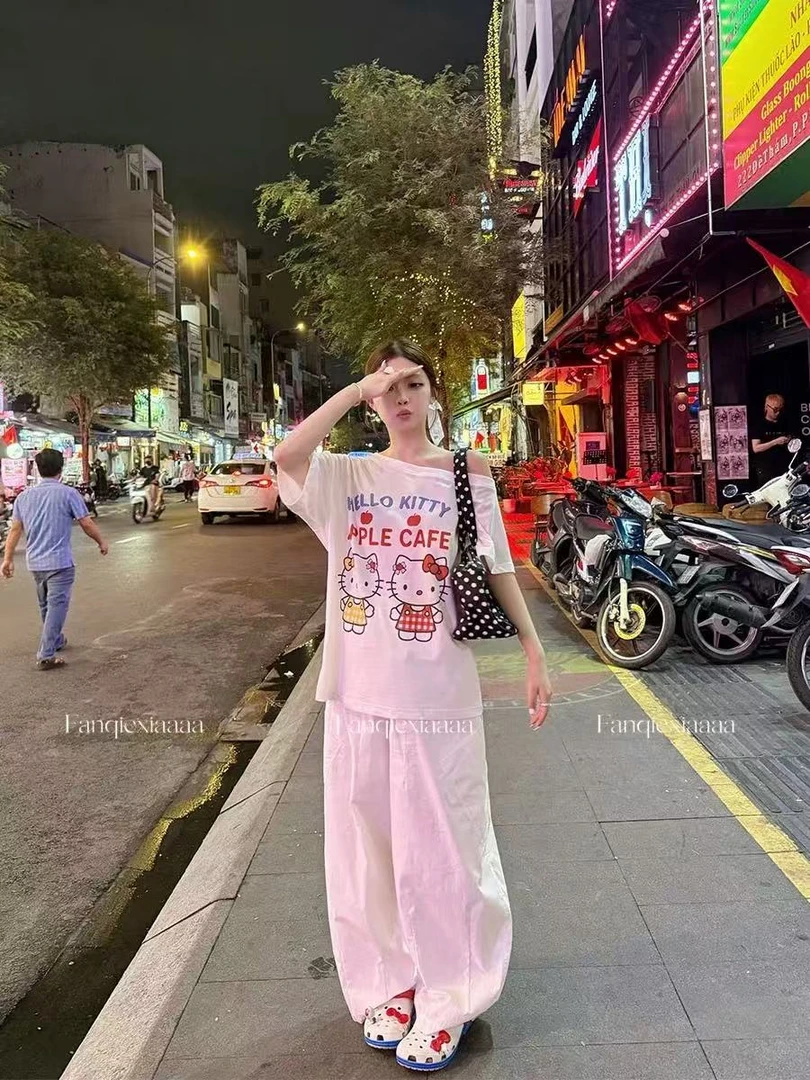 新款夏季时尚一字肩斜肩短袖T恤 尾货直播间NO退NO换