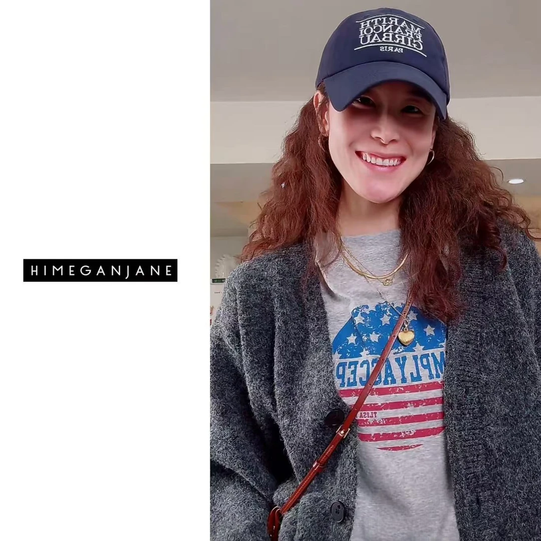 HIMEGANJANE  “单边绒语” 慵懒V领卷边小开衫6151