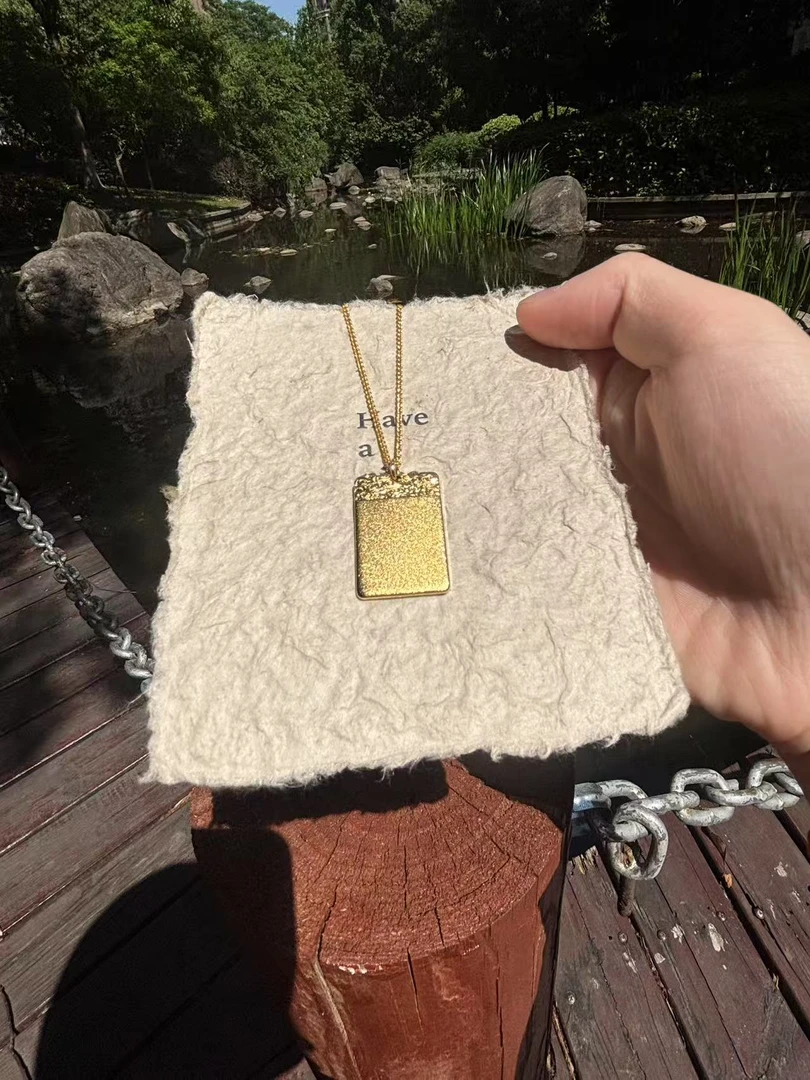 铜合金吊坠 无事牌肖邦链吊坠古法平安无事宫廷风光面复古精致