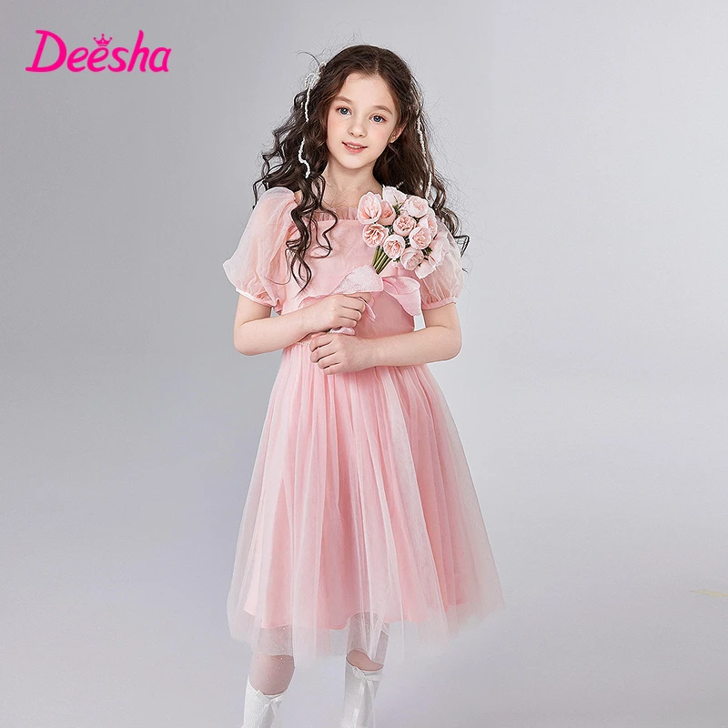 笛莎童装公主裙2025年新款儿童女孩洋气蓬蓬纱连衣裙女童夏季