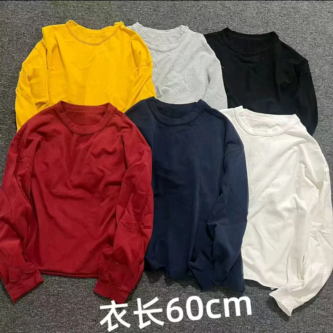 早秋款自然卷边纯色净版显瘦宽松休闲风卫衣