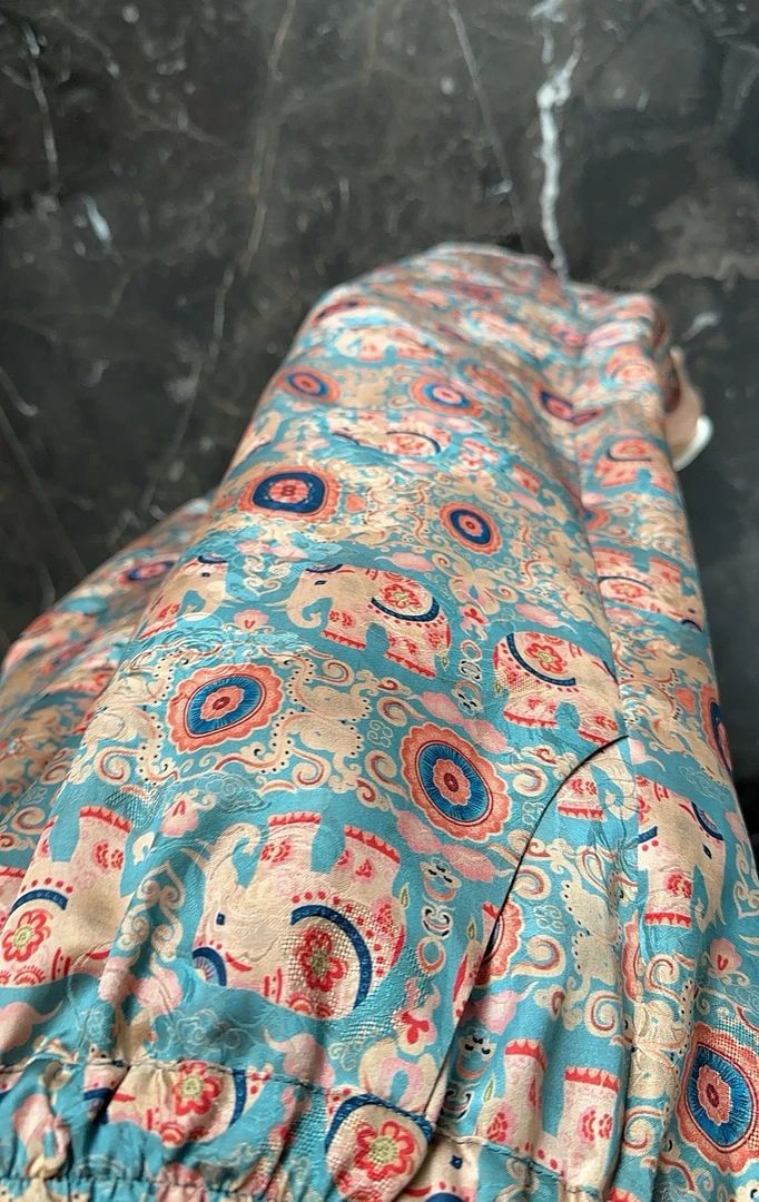 桑蚕丝香云纱小象奶奶裤