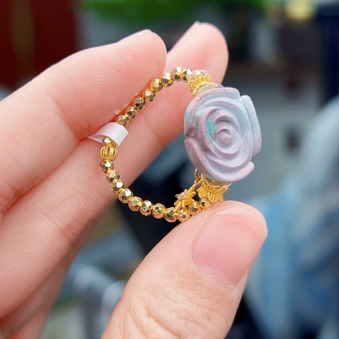 绿松石珠宝奇石18K金镶嵌