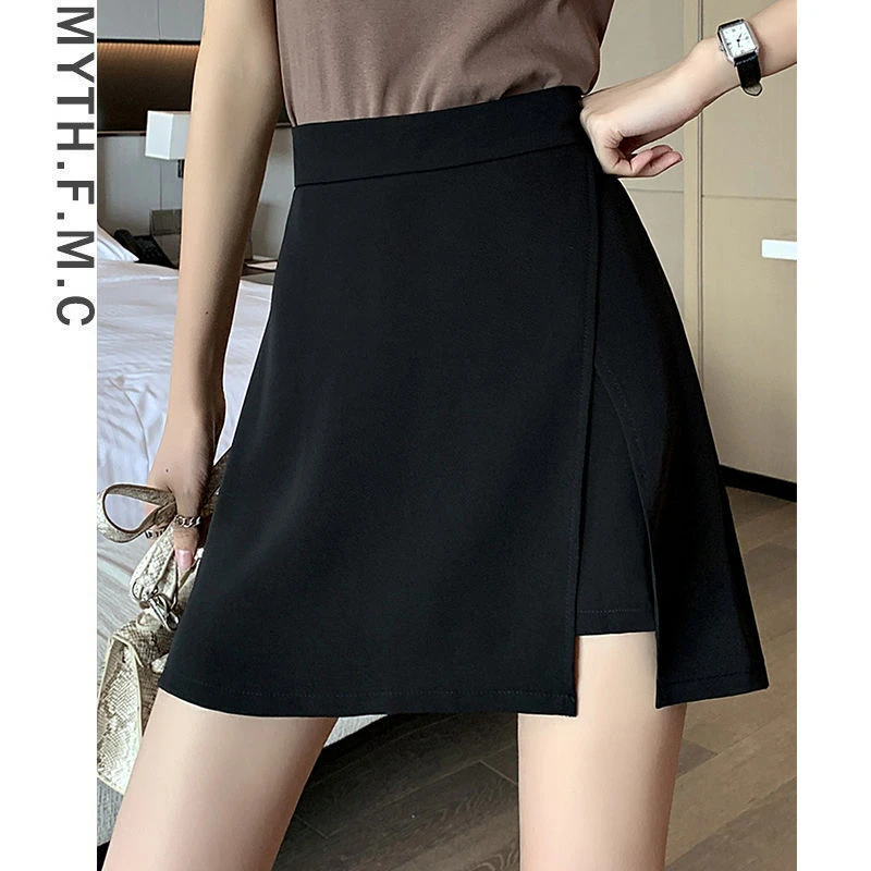 夏装2023新款夏季薄款高腰显瘦遮肉a字西装短裤裙女梨形身材裤子