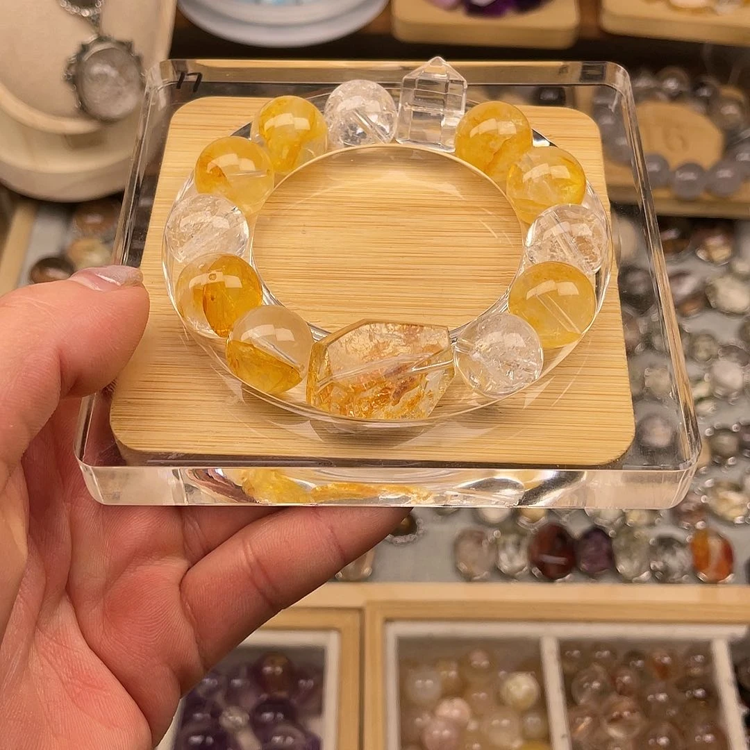 烟晶手链合金?*摆水晶