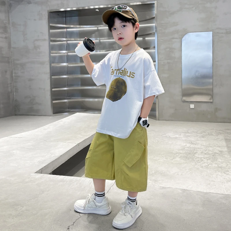 童装男童夏装短袖套装2025新款中大童帅气夏季儿童休闲衣服男孩潮