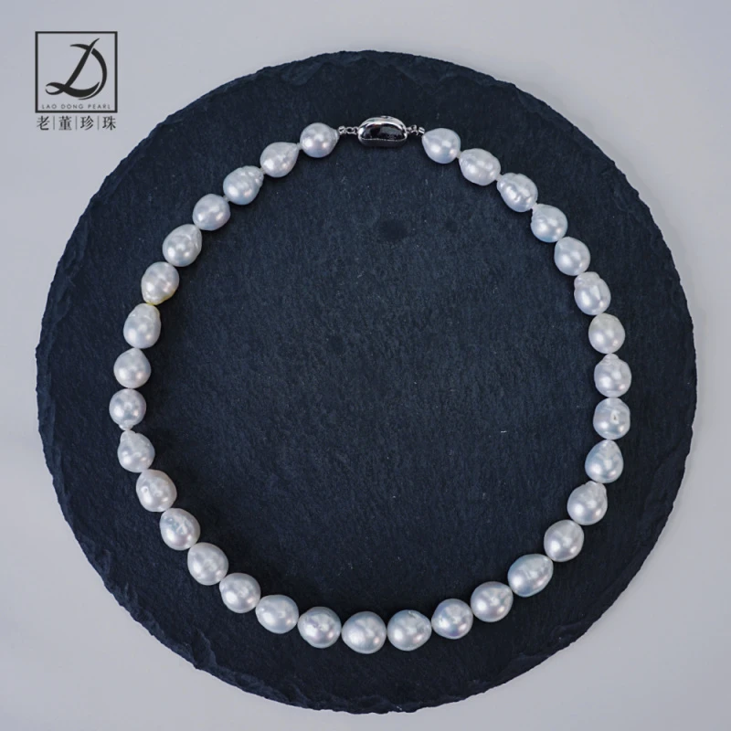 10-12.5mm海水澳白巴洛克珍珠项链