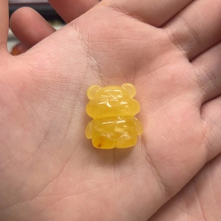 裸石琥珀未镶嵌好**鲤天然蜜蜡配件