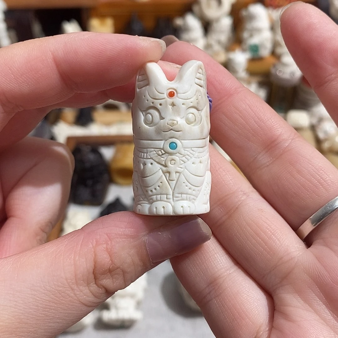 鹿骨把件6号猫神鹿角骨笛