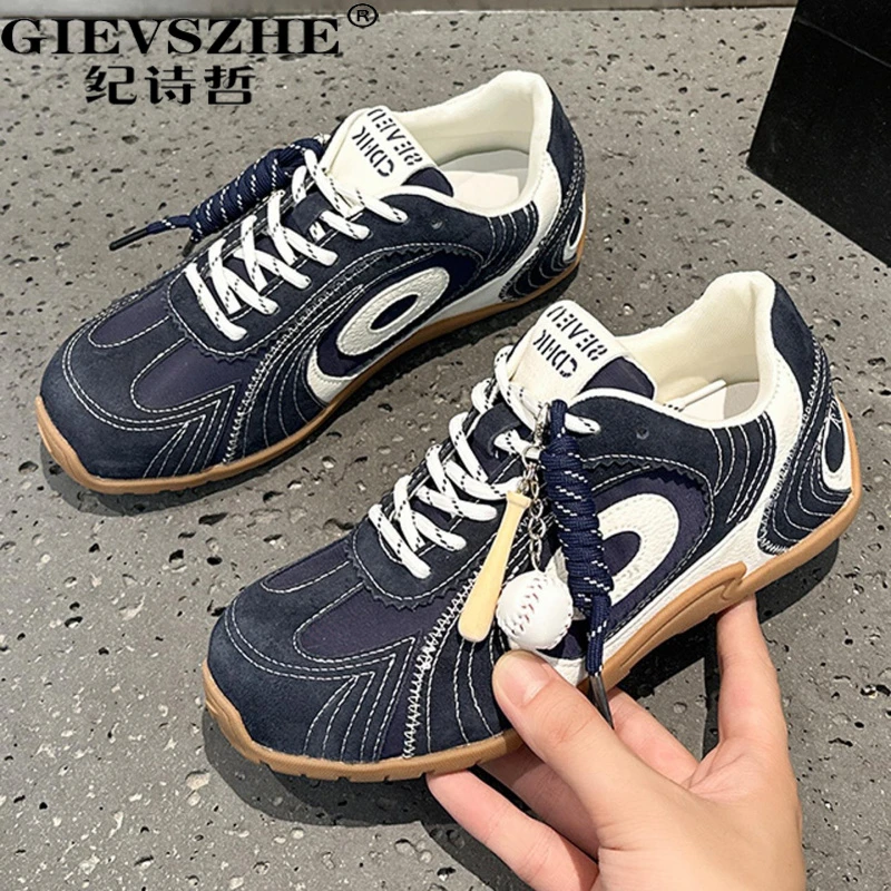 纪诗哲平底德训鞋女秋季新款复古芭蕾阿甘鞋女款软底休闲运动鞋