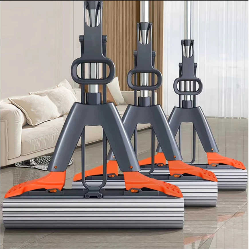 【爆款加厚】对折式胶棉拖把新款家用二次挤水干湿免手洗海绵加大号