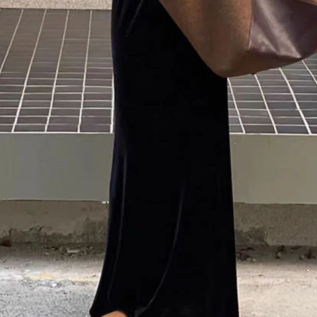 法式秋冬季气质高腰丝绒鱼尾裙显瘦半身裙女
