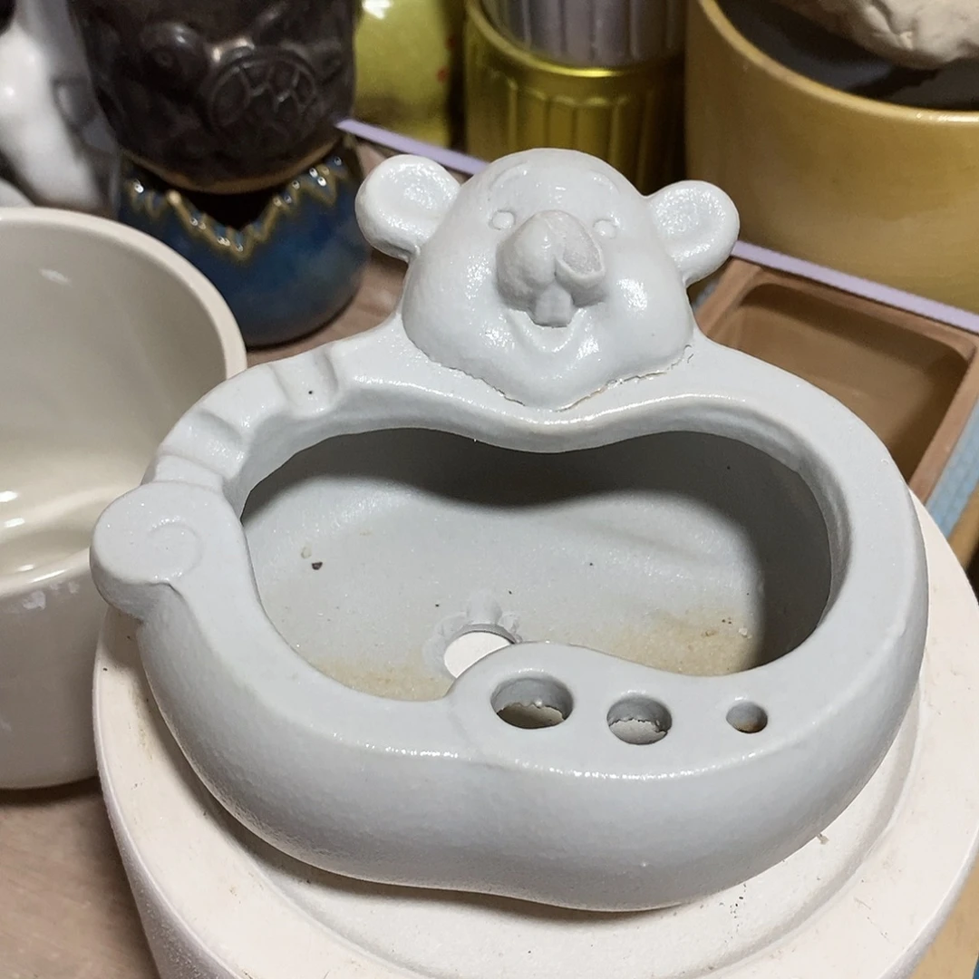 摆件陶盆有孔 瑕疵介意勿拍