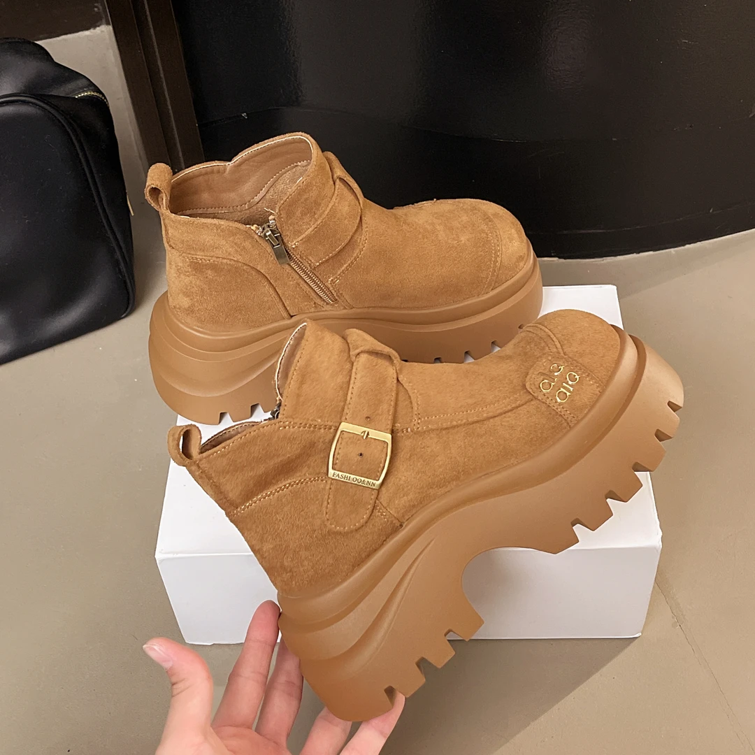 IG/IGC增高8CM秋季时尚百搭新款爆款明星同款复古时尚短靴6830