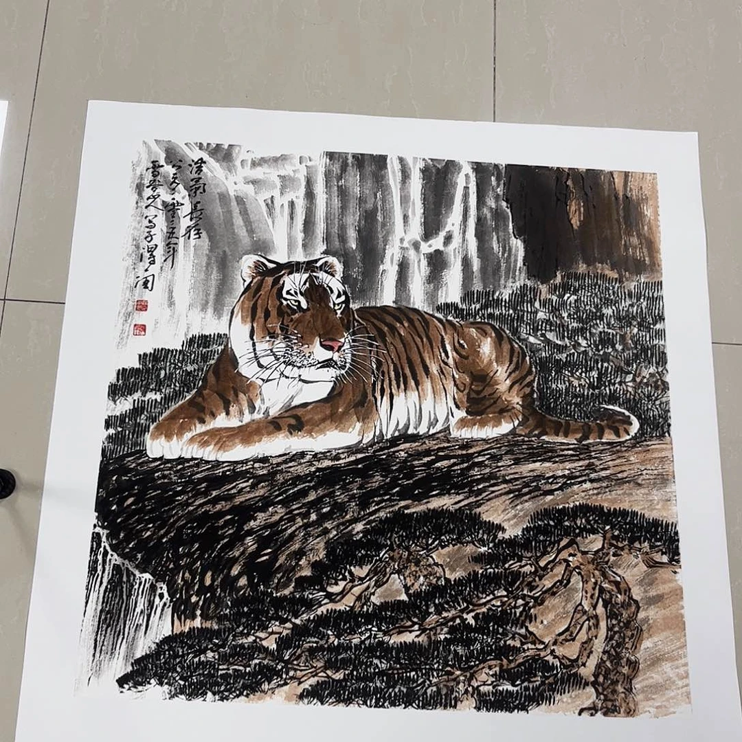 国画贾永思老师四尺斗方花鸟作品旭2