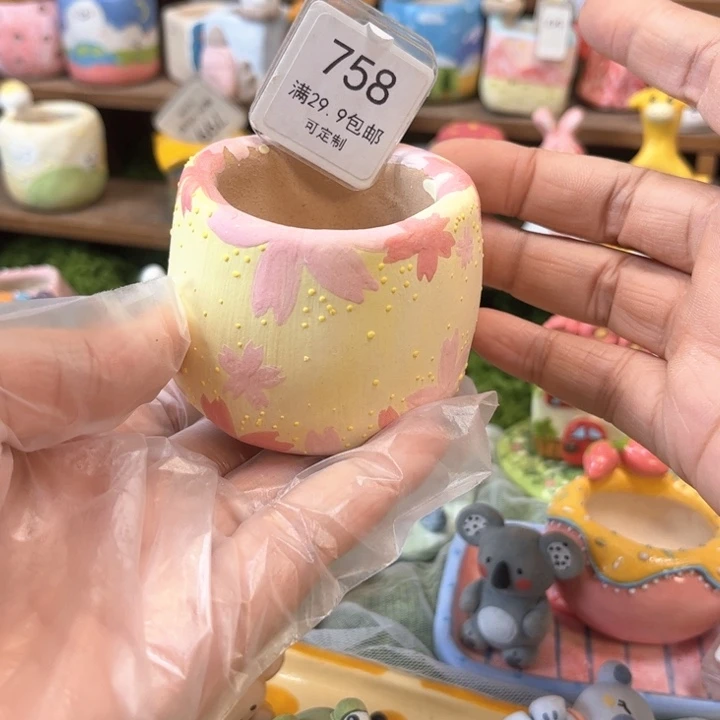 758枫叶花盆手绘花盆
