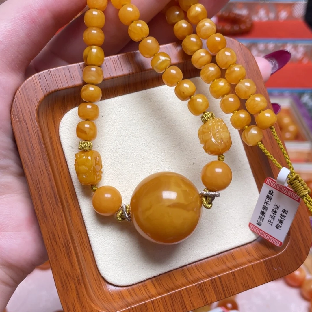 蜜蜡未镶嵌颈饰项链