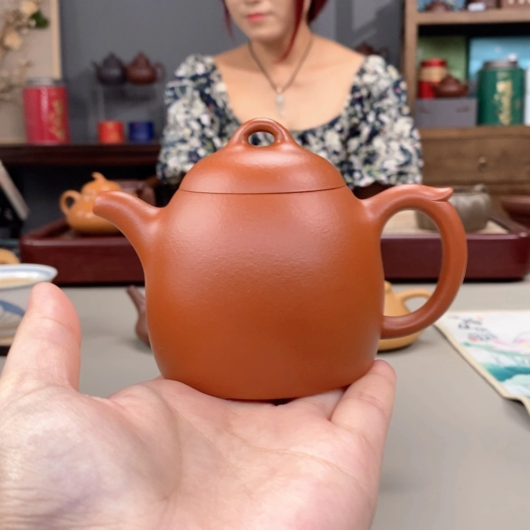 茶壶紫砂生砂朱泥半手秦权170cc