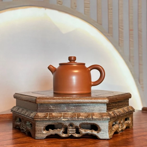 当代 【金钟】潮州原矿朱泥手工手拉壶水磨工艺小容量约80cc