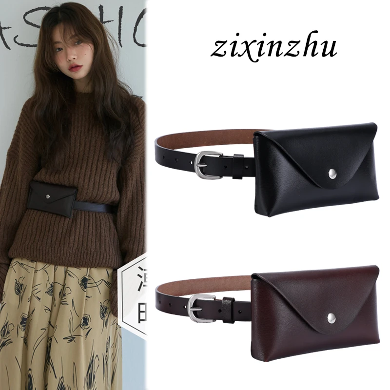 细腰带女款真皮复古百搭装饰配连衣裙子毛衣大衣手机腰包2025新款