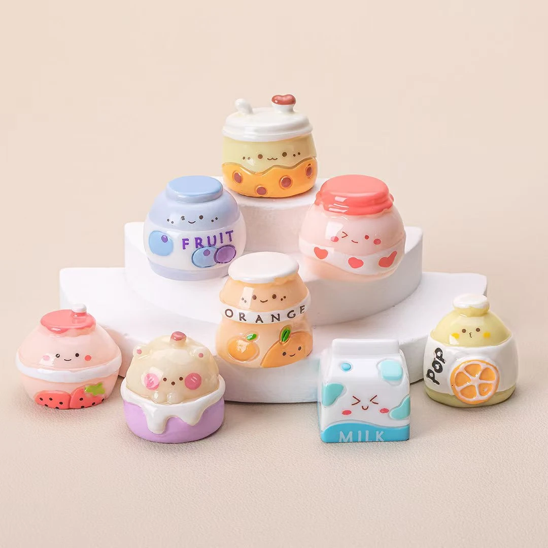 奶一口单色许愿）夜光饮品铺子 diy饰品配件玩具树脂微缩食玩