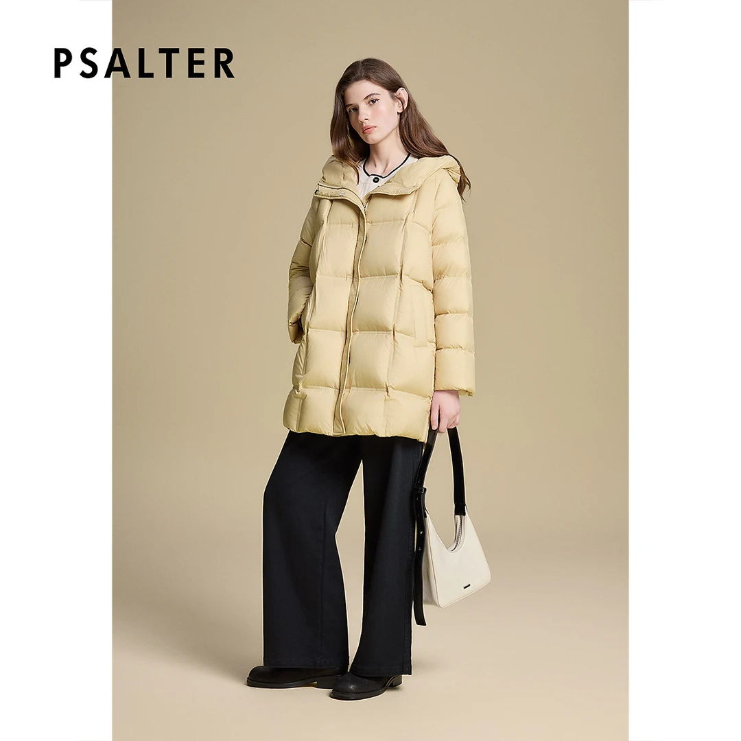 【新国标90鹅绒】诗篇时尚压胶直充鹅绒中长款龟背羽绒服女2025冬