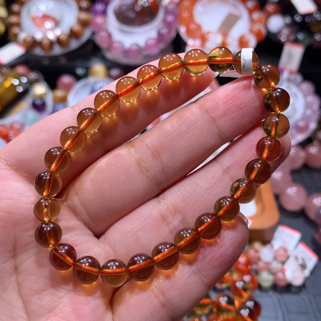 手链未镶嵌水晶金红黄水晶手链7左右