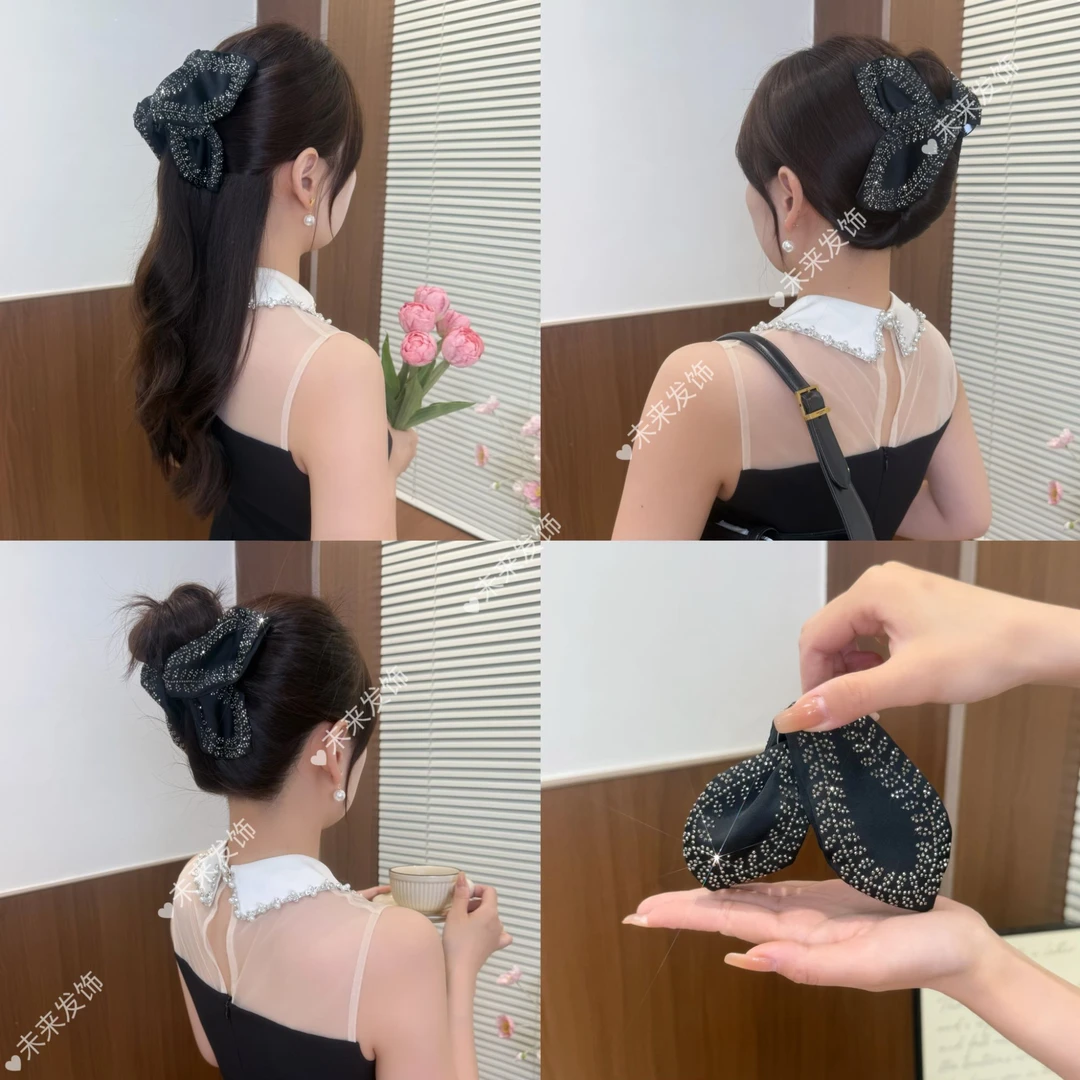 未来发饰  新款韩版设计感叶片麦穗鲨鱼夹气质百搭高级后脑勺抓夹