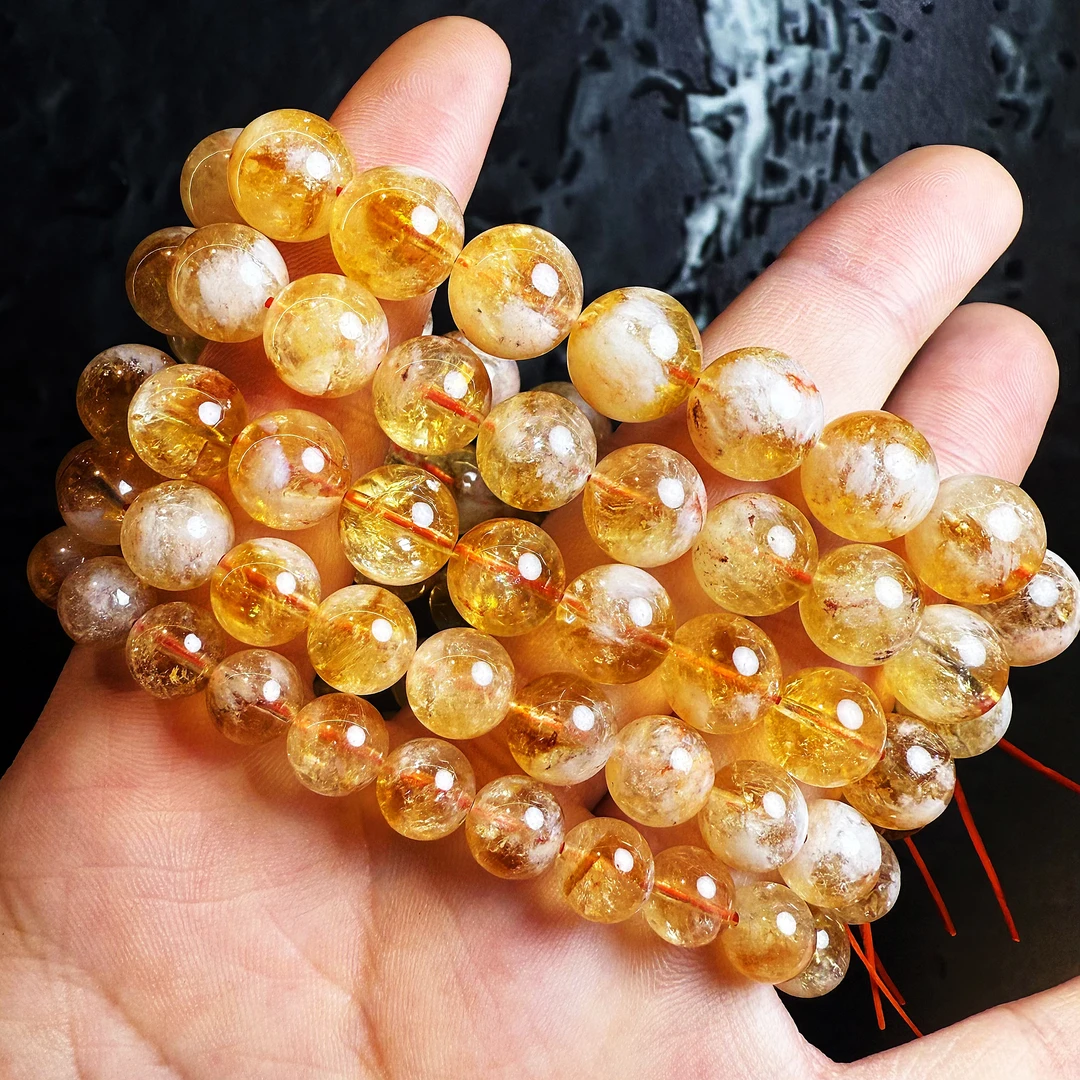 非金属玻璃吊坠 YS677 黄色玻璃圆球单圈SC